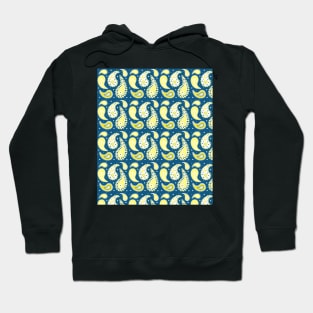 Blue yellow paisley Hoodie